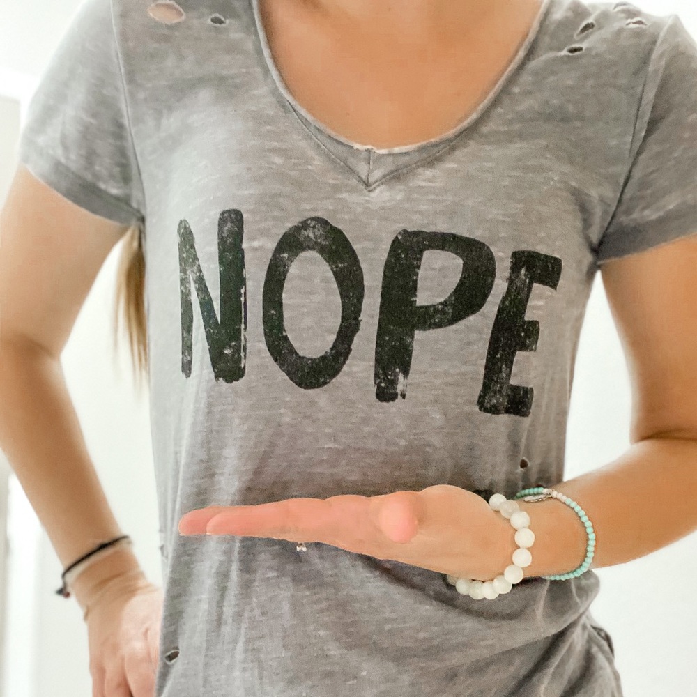 NOPE distressed tee